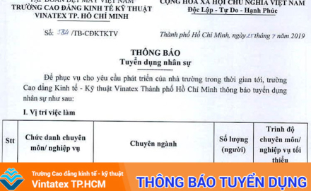 Thông báo tuyển dụng
