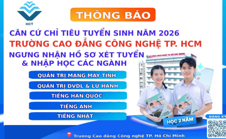 THÔNG BÁO CĂN CỨ CHỈ TIÊU TUYỂN SINH NĂM 2026: NGƯNG NHẬN HỒ SƠ XÉT TUYỂN VÀ NHẬP HỌC MỘT SỐ NGÀNH